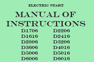 Electric Start Manual of Instructions